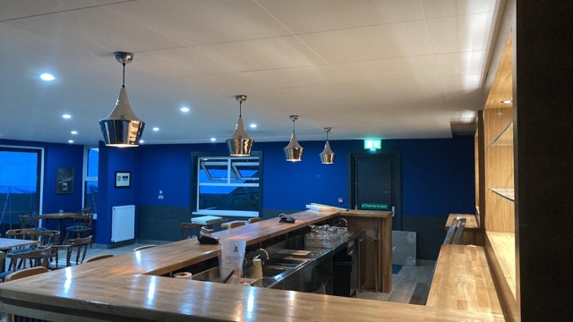 Bar fit-out with hardwood counter
